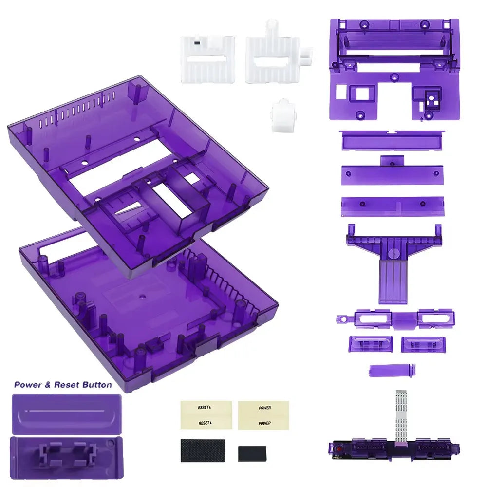 Transparent SNES Replacement Shell For Super Nintendo Entertainment System SNS-001 Retro game Console SNES Case