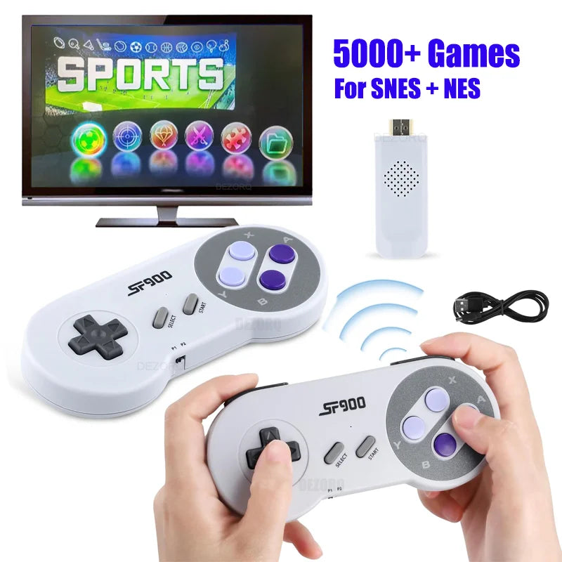 16 Bit SF900 Game Console Video Juegos HD Game Stick Built In 5000 Retro Game Consola For SNES NES