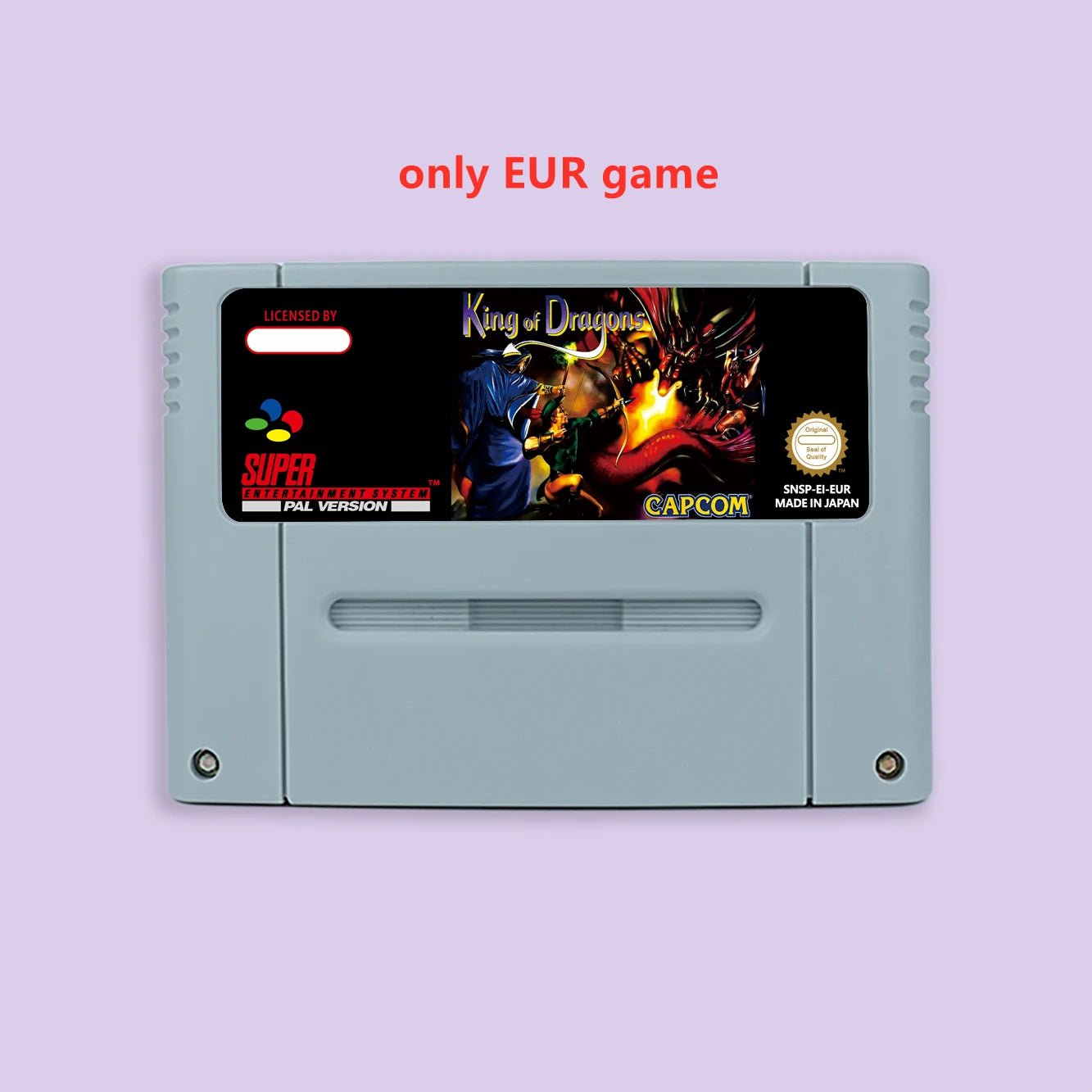 Action games King of Dragons for SNES 16 bit USA NTSC or EUR PAL Video Game Consoles Cartridge