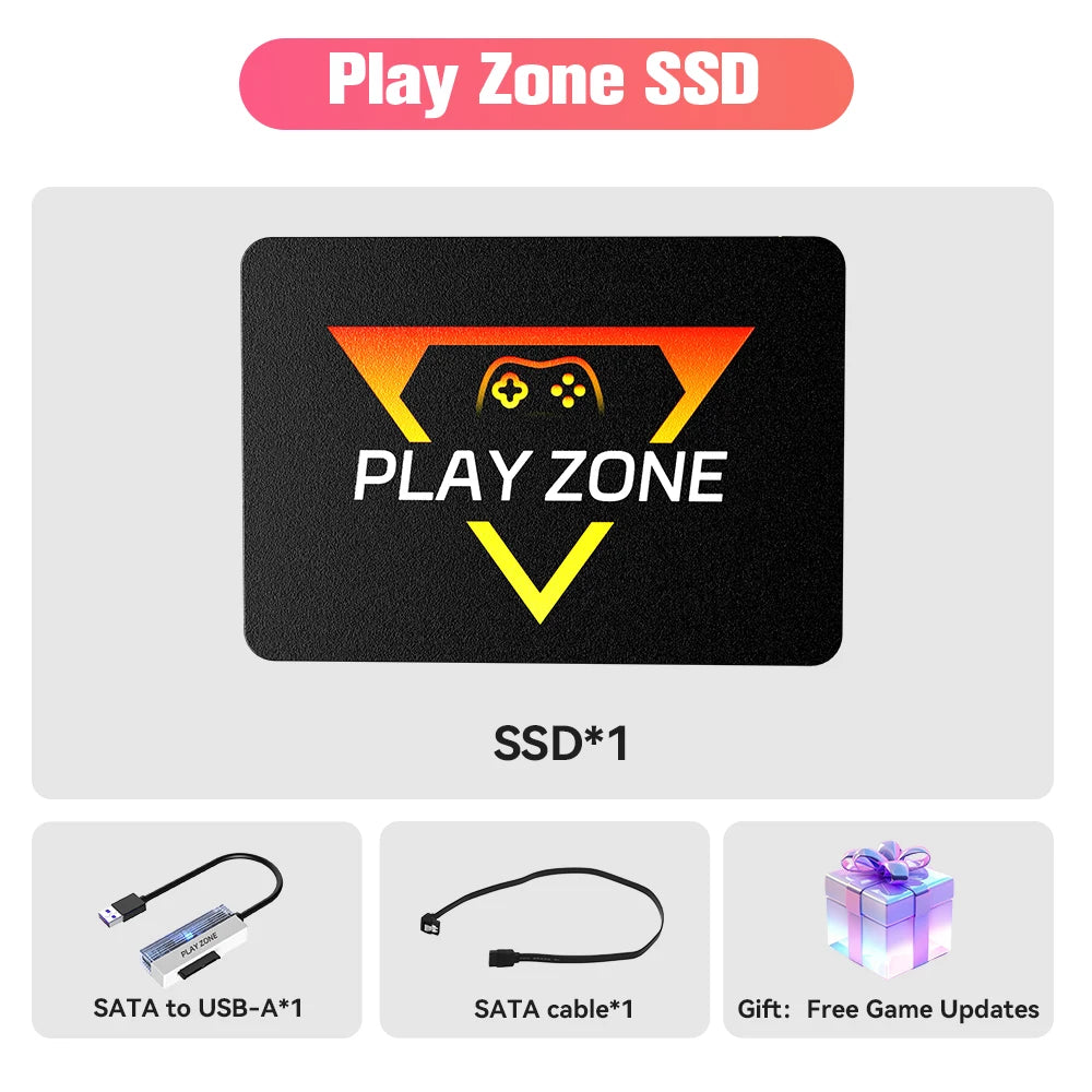 PlayZone 1TB External Emulator Game SSD Built-in 16000 Retro&AAA Games Portable Game Hard Drive For Xbox/Switch/PS4/PS3/NGC/WII