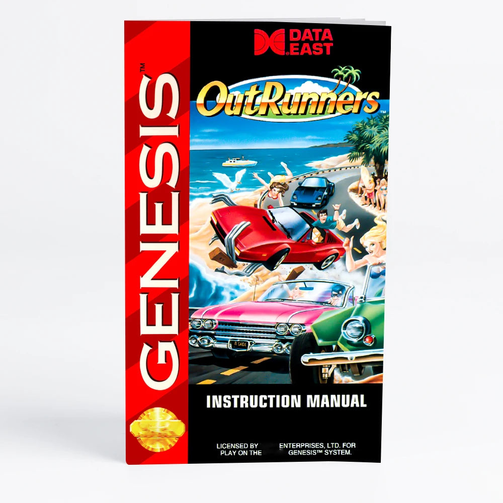 Retro OutRunners 16bit game cartridge for Sega Genesis Megadrive video game consoles