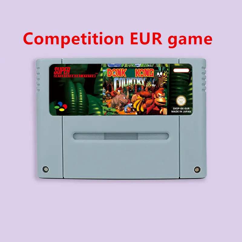 Donkey Game Country Kong 1 2 3 Competition RPG game for SNES 16 bit USA NTSC or EUR PAL Video Game Consoles Cartridge
