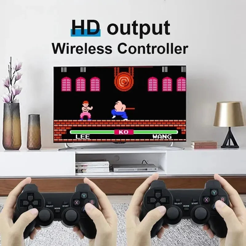 Retro Game Console 20000+ Classic Arcade Games 64GB Dual Wireless Joysticks 4K HDMI for NES/SNES/Sega Genesis Emulators