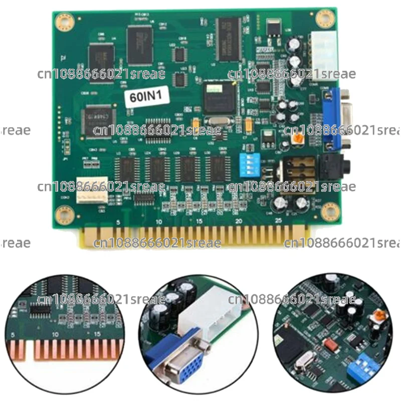 60 in 1 Jamma Arcade Classics Game Board for Cocktail Arcade Machine UP Right Arcade Machine Donkey Kong Pacman