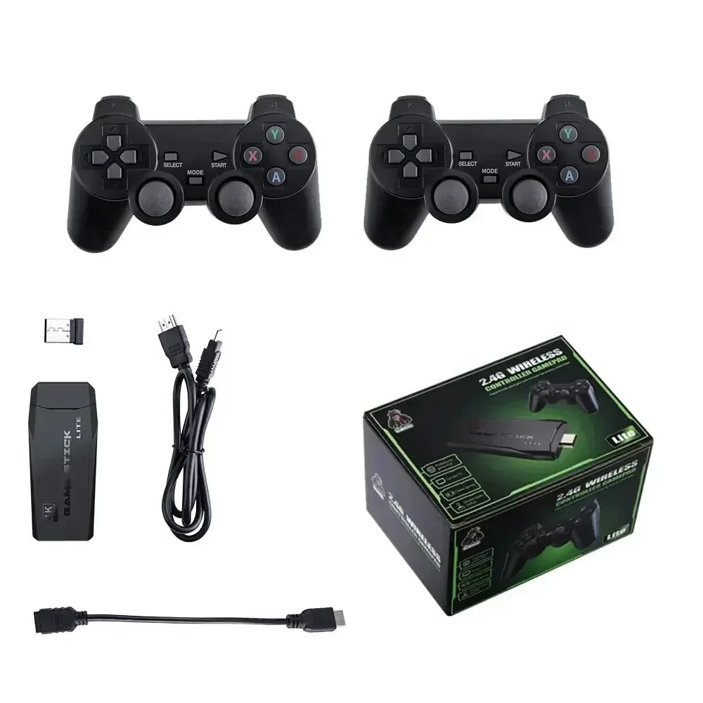 Retro Game Console with Dual Wireless Controllers 20000 Preloaded Games 64GB 4K HDMI Support for TV PC PS1 GBA Emulators