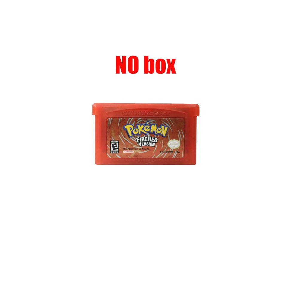 2024 Pokemon Series Emerald FireRed Leafgreen Ruby Sapphire 5 Versions GBA Game in Box for 32 Bit Video Game Cartridge No Manual