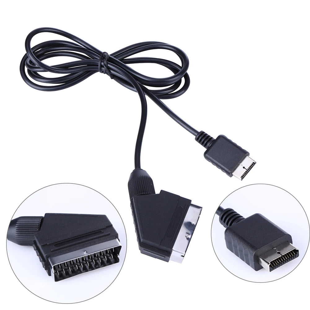 1.8m TV AV Connection Game Cord for PS1 PS2 PS3 Video Game Game Console Cable Line for Sony playstation Console RGB SCART Cable