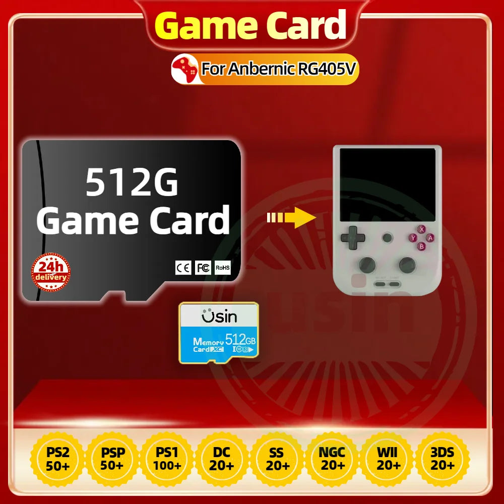 TF Game Cards For Anbernic RG405V RG CUBE Android Gaming Console Retro Playstation PS2 PSP PS1 3DS Games SD Card 1TB 512G RG556