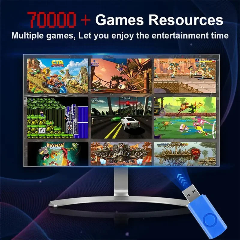 Retro X8 Gaming Console 1T Loaded 70000+ Games for Wii PS2 DC PSP GAMECUBE Plug-and-Play On TV Windows 11 Children's Gift