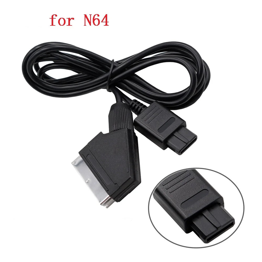 1.8m RGB Scart Cable For PS2/PS1/PS3/SEGA Mega Drive1/MD2/DC Dreamcast/Saturn/XBOX/XBOX 360 Retro Video Game Consoels
