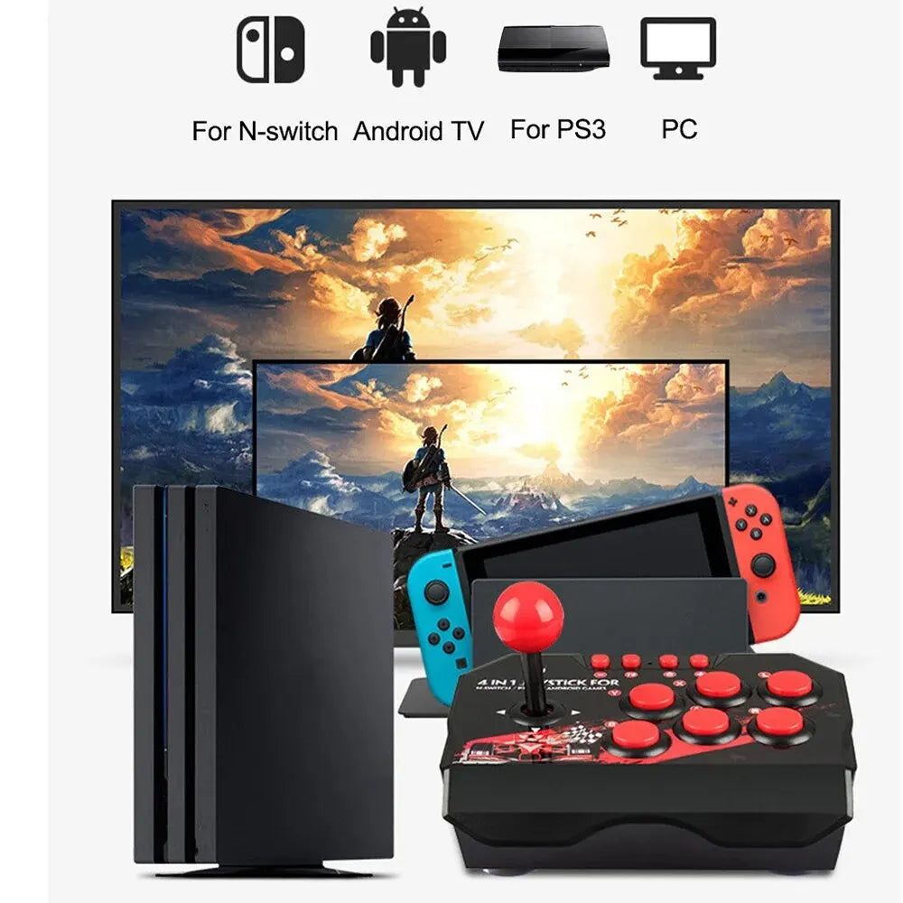 For Switch 4-in 1Game Joystick With 3M USB Cable TURBO Games Console Rocker Arcade Station For Nintendo Switch Android TV PS3 PC