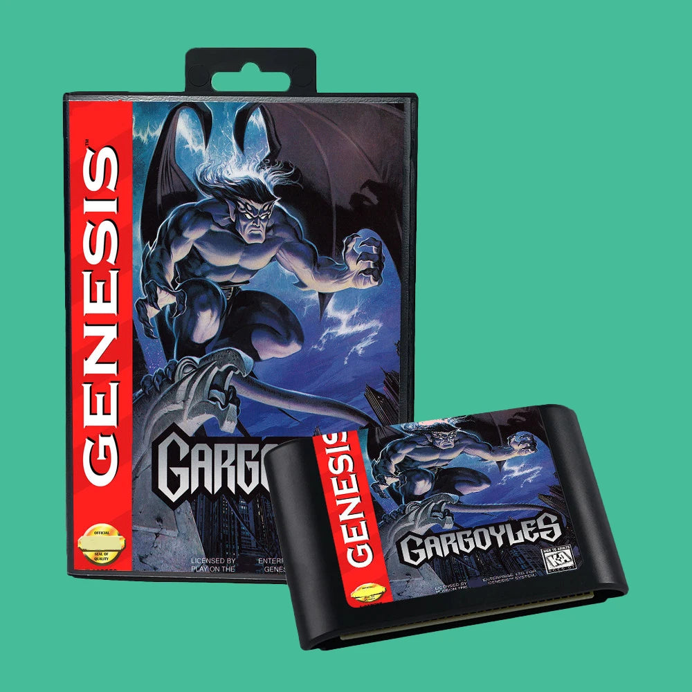Gargoyles USA Game for SEGA Mega Drive Genesis 16 bit Consoles Game Cartridge Box Manual