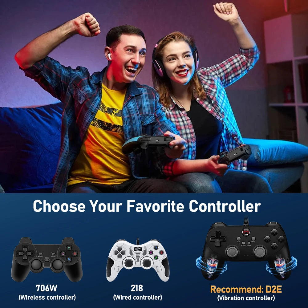 500G Retro Gaming HDD Video Game Console Retrobat&Playnite&Launchbox OS for XBOX/PS3/PS2/Switch/Wii/WiiU/DC/NES with 38200+Games