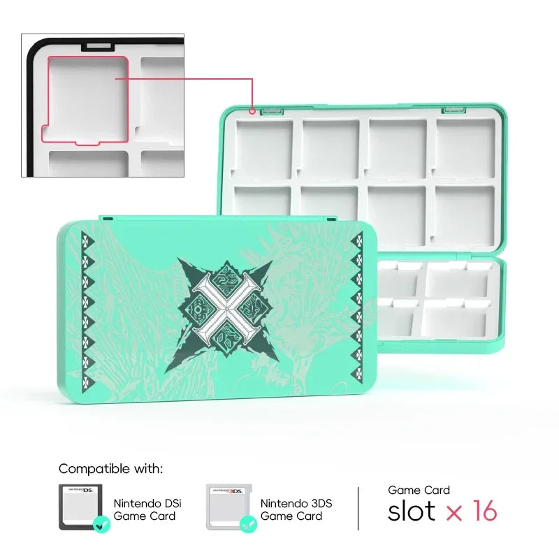 Portable 16-Slot Game Card Holder Storage Case for Nintendo 3DS, 3DSXL, 2DS, 2DSXL, DS, and DSi