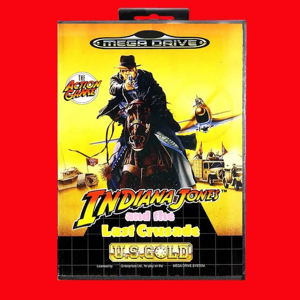 Indiana Jones and the Last Crusade 16Bit MD Game Cartridge with EUR Box for Sega Megadrive Genesis Systems
