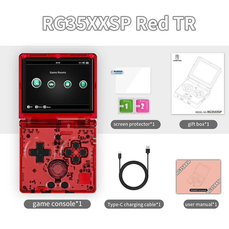 ANBERNIC RG35XXSP Flip Handheld Game Console 3.5'' IPS Screen Linux 64bit WiFi Bluetooth Retro Video Gaming Console 64G 5K Games
