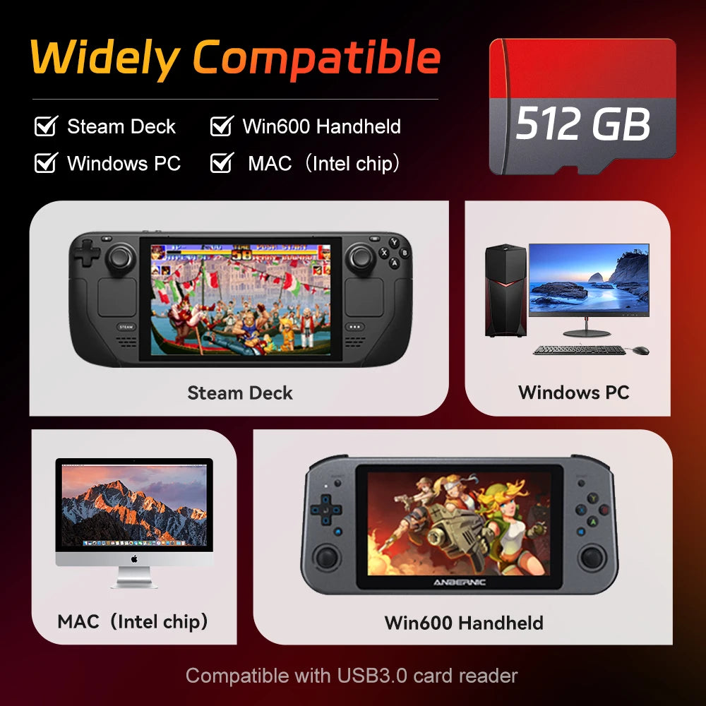 Batocera TF/Game Card for Steam Deck/Windows PC/MAC/Handheld Game Console for PS3/PS2/SS/PS1/PSP/DC/MAME 70+Emulators&51400+Game