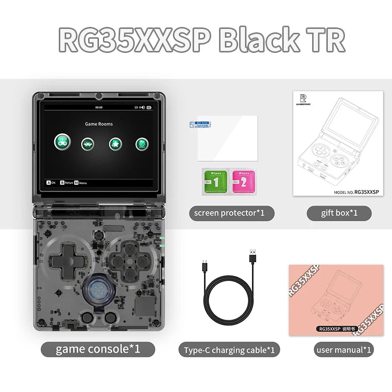 ANBERNIC RG35XXSP Flip Handheld Game Console 3.5'' IPS Screen Linux 64bit WiFi Bluetooth Retro Video Gaming Console 64G 5K Games