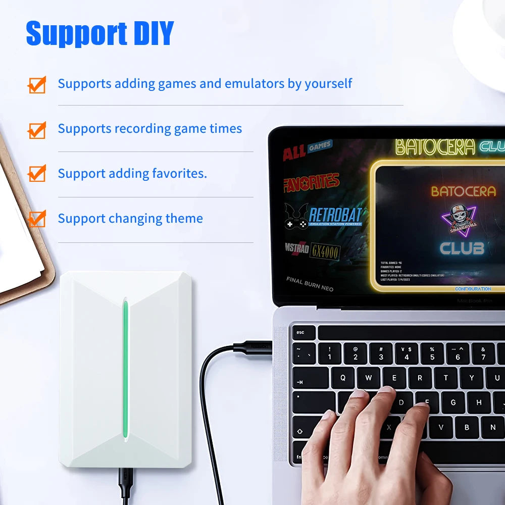 Retrobat&Playnite Gaming HDD Retro Game Console 38200+AAA&Retro Games for WIN PC/Laptop for PS3/PS2/WII/WIIU/PS1/N64/DC/MAME/PSP