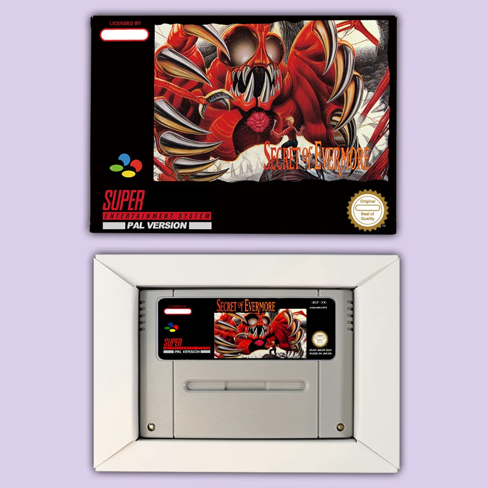 Secret of Evermore RPG game for SNES 16 bit USA NTSC or EUR PAL Video Game Consoles Cartridge