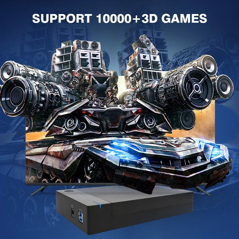 Kinhank Launchbox Game Hard Drive Is Suitable For Windows Built-in 45000+ Games Suitable For PS3/PS2/PS1/GameCube/SS/N64/WII/NES
