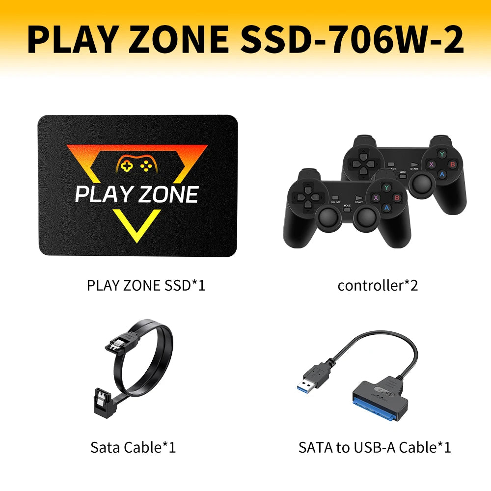 PlayZone 1TB Gaming SSD Game Console 80+Emulator for PS5/PS4/Switch/XBOX/PS3/PS2 with 16191 AAA&3D&Retro Game for Win PC/Laptop