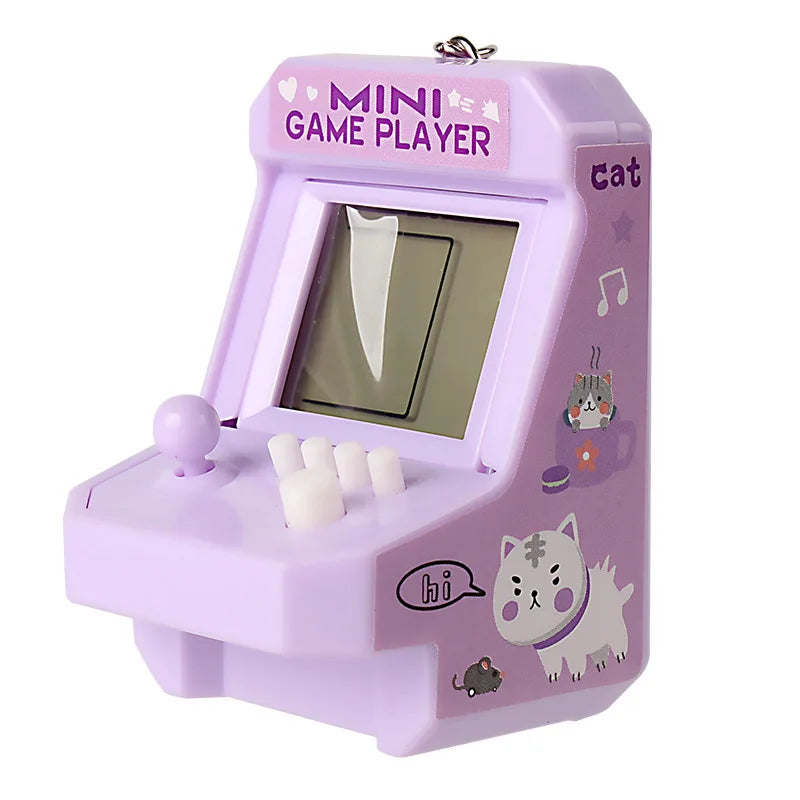Mini Portable Game Console With Keychain Children Handheld Puzzle Retro Arcade Cute Bag Pendant