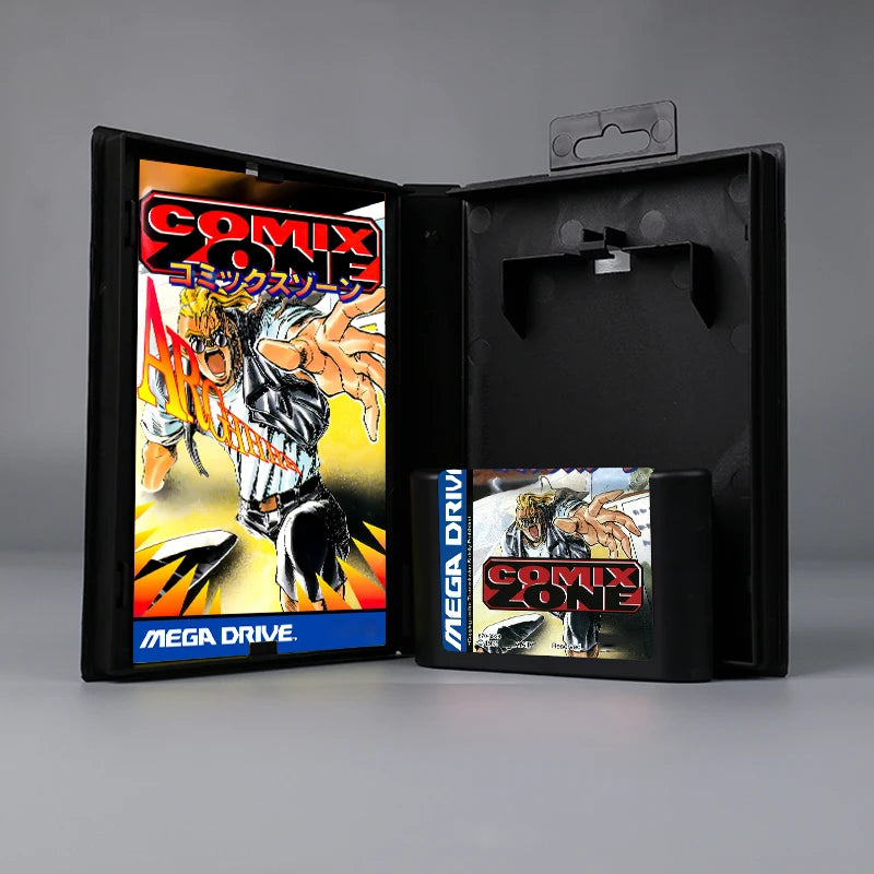 Comix Zone JAP cover 16bit MD game card with box with manual for Sega Genesis Megadrive console