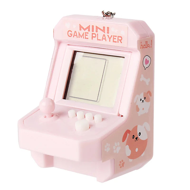 Mini Portable Game Console With Keychain Children Handheld Puzzle Retro Arcade Cute Bag Pendant