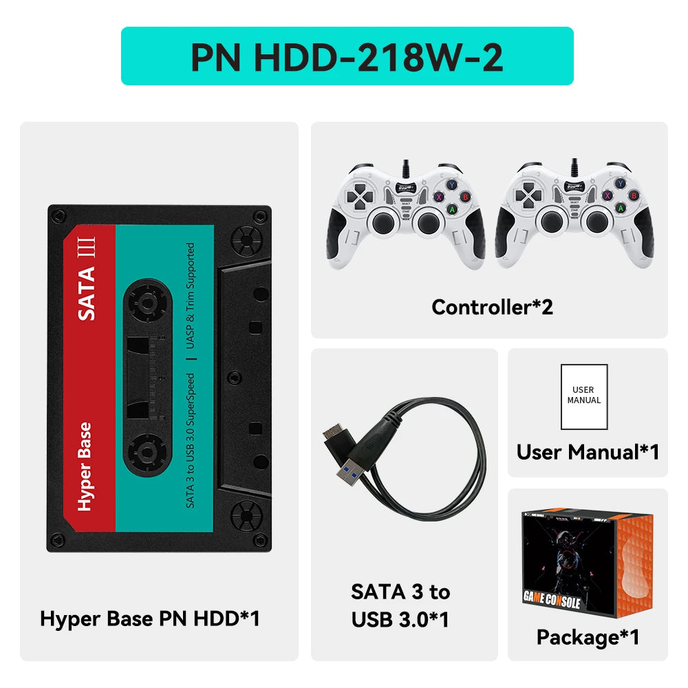 JMachen Playnite System 2TB External Game Hard Drive with 77 AAA Games for PS4/PS3/PS2/XBOX/WiiU/Wii/MAME/PS1/PSP/SS Plug&Play