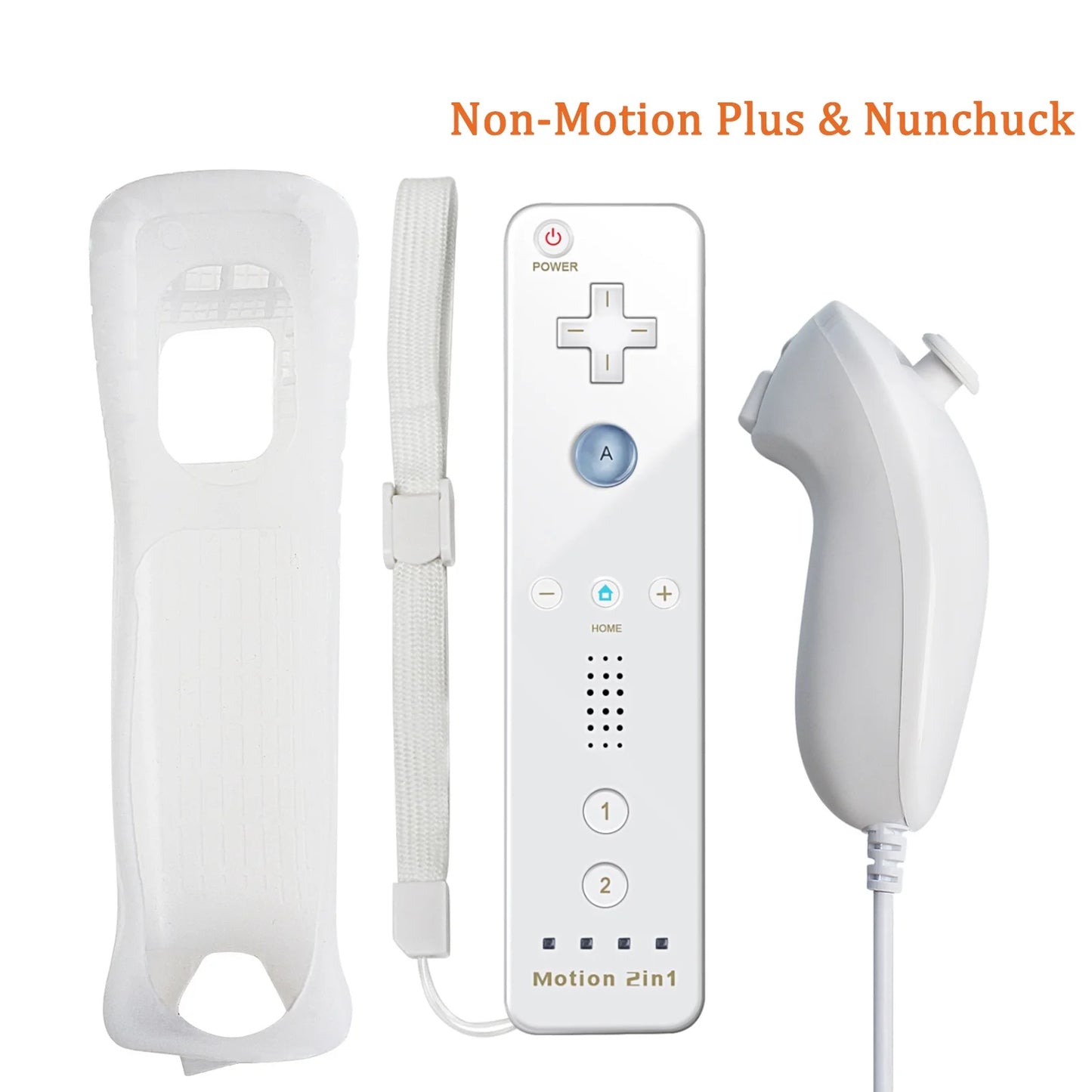 For Nintendo Wii/Wii U Joystick 2 in 1 Controller Set Wireless Remote Gamepad Motion Plus with Silicone Case Video Game