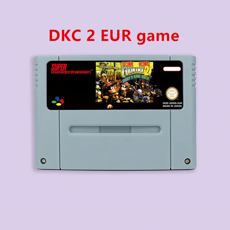 Donkey Game Country Kong 1 2 3 Competition RPG game for SNES 16 bit USA NTSC or EUR PAL Video Game Consoles Cartridge