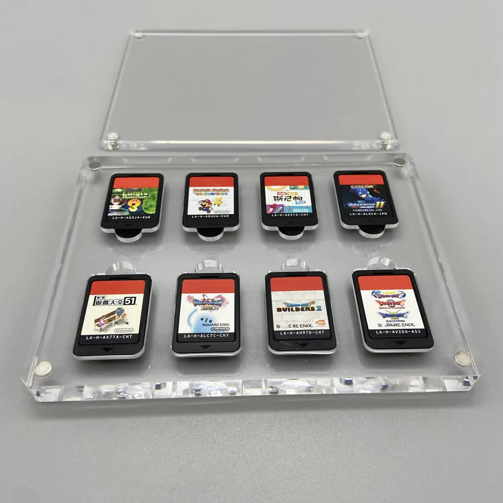 High transparency Acrylic Magnetic suction cover Games Storage Box Hard Shell cartridge Case for Nintendo Switch