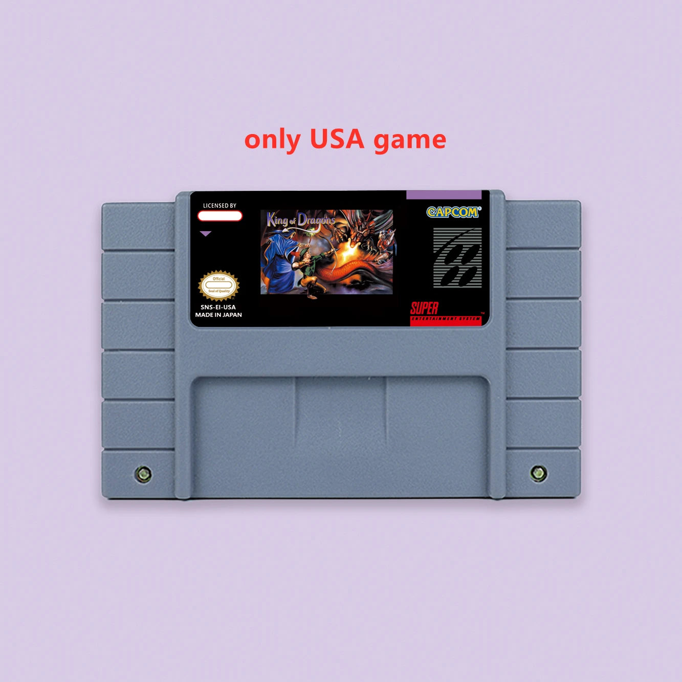 Action games King of Dragons for SNES 16 bit USA NTSC or EUR PAL Video Game Consoles Cartridge