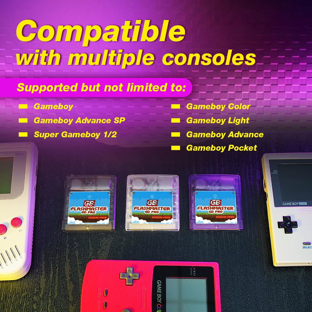 2500 in 1 OS V4 GB Pro Flashmaster Cartridge Game Card For Gameboy/Gameboy Color/GBA SP Game Consoles With 8GB TF Card