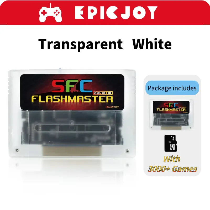 Super SFC Game Card 3000 in 1 With 8GB TF Card For Nintendo SNES SFC Game Console Compatible With original US,EU&JP Consoles