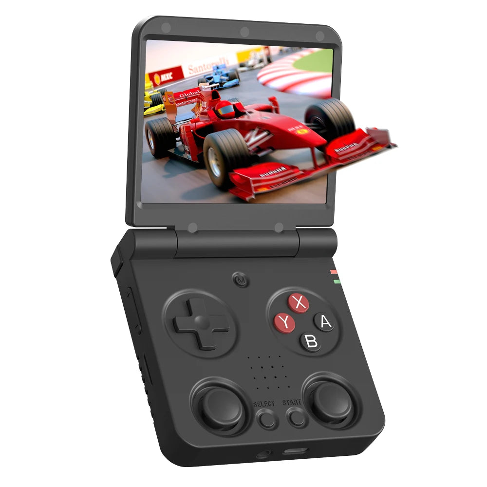 MIYOO Flip V2 Handheld Game Console 3.5Inch Childhood Classic Portable Retro Video Games Consoles Dual Analog Sticks Storage Bag