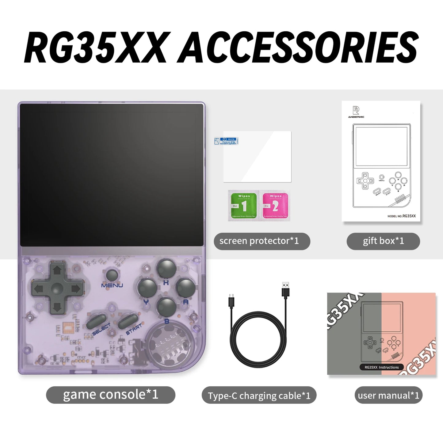 ANBERNIC RG35XX Handheld Game Console H700 Processor 3.5'' IPS Screen Linux System Retro Portable Video Console 2024 New Model