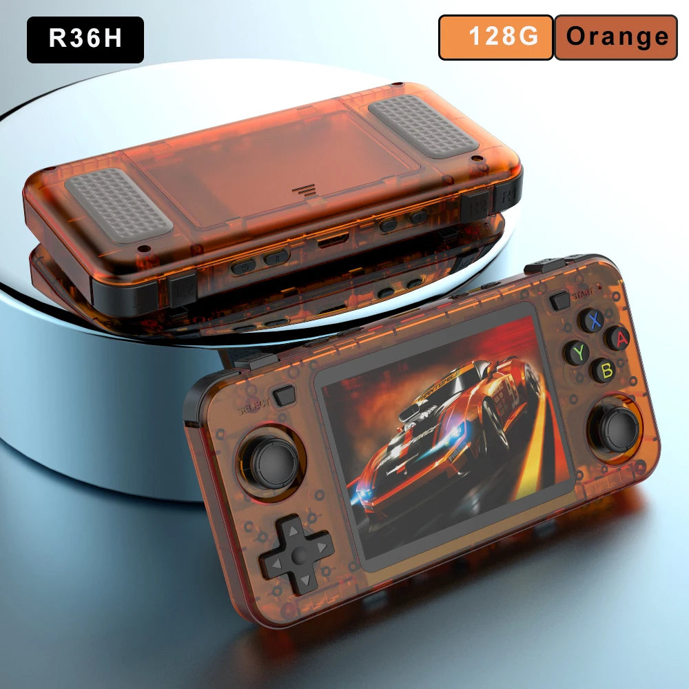BOYHOM Green R36H Retro Video Game Console 3.5‘’ IPS Screen RK3326 3000 mAh Open Linux System Portable Player For Boys gift