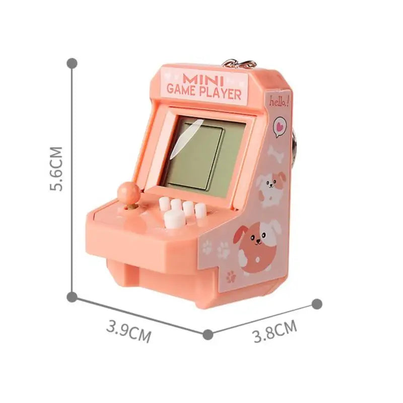 Mini Portable Game Console With Keychain Children Handheld Puzzle Retro Arcade Cute Bag Pendant