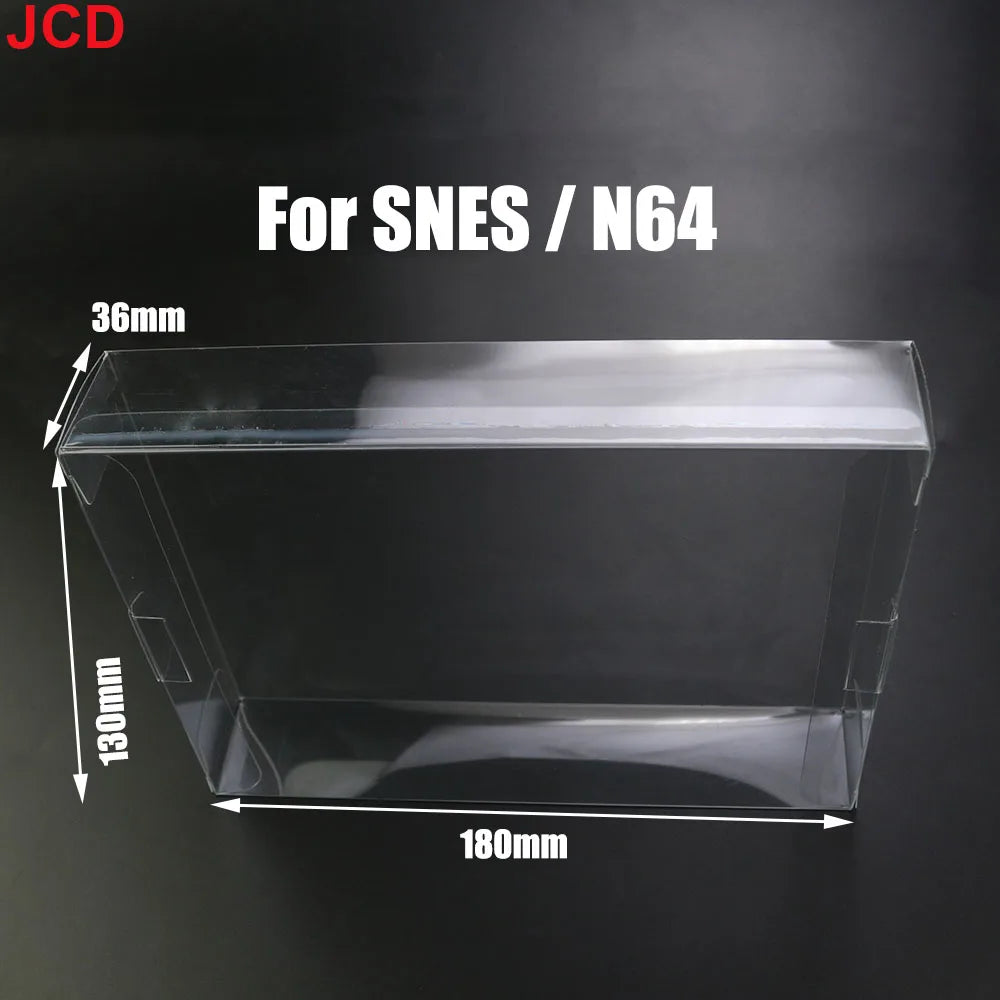 JCD 1pcs Clear Transparent Game Cartridge Box Case CIB Games Plastic PET Protector for N64 NES SNES for GB GBA GBC NGPC Switch
