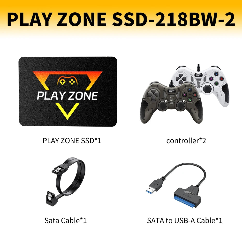PlayZone 1TB Gaming SSD Game Console 80+Emulator for PS5/PS4/Switch/XBOX/PS3/PS2 with 16191 AAA&3D&Retro Game for Win PC/Laptop