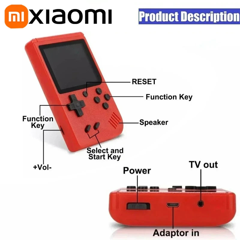 Xiaomi Portable Retro Mini Game Console 8-Bit Handheld Game Player Built-in 500 Games AV Out Game Console Valentine's Day Gift