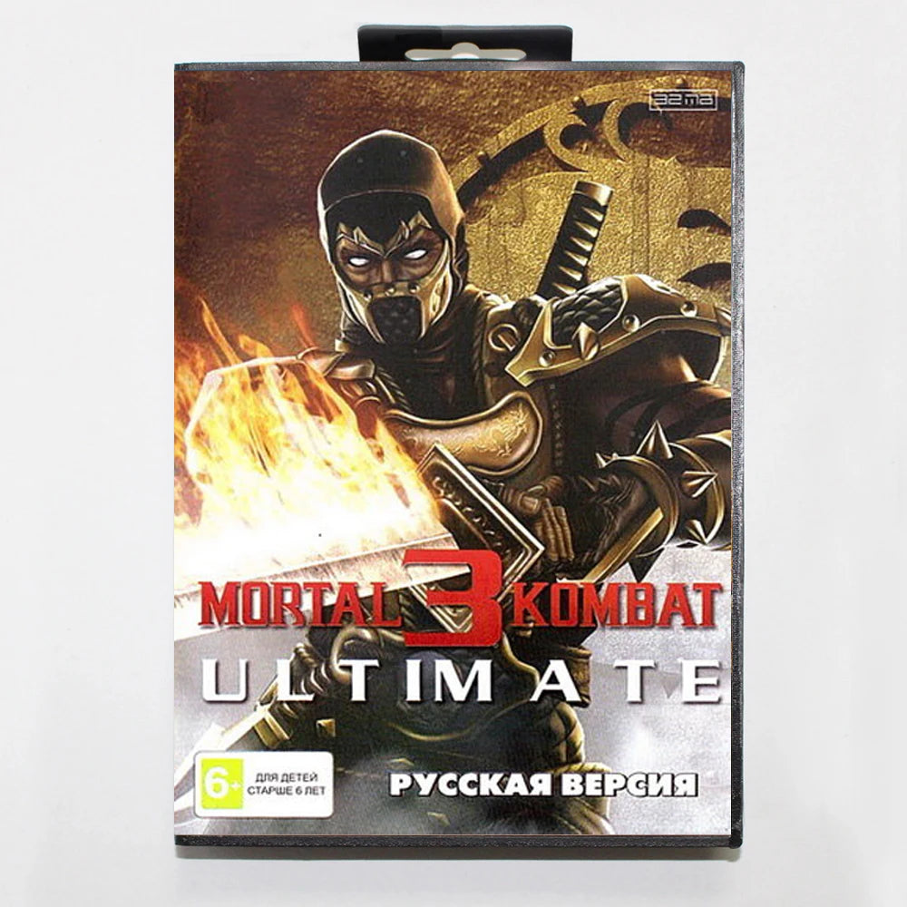 Ultimate Mortal Kombat 3 16Bit MD Game Cartridge with RU Box for Sega Megadrive Genesis Systems
