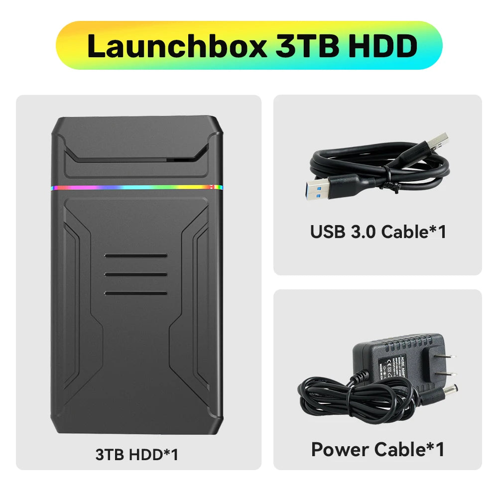 Launchbox 3T Portable Video Game Consoles With 10000+ Retro Games Emulator Console For N64/Xbox/PS3/PS2/GameCube/PS4/DS/PS1/PSP