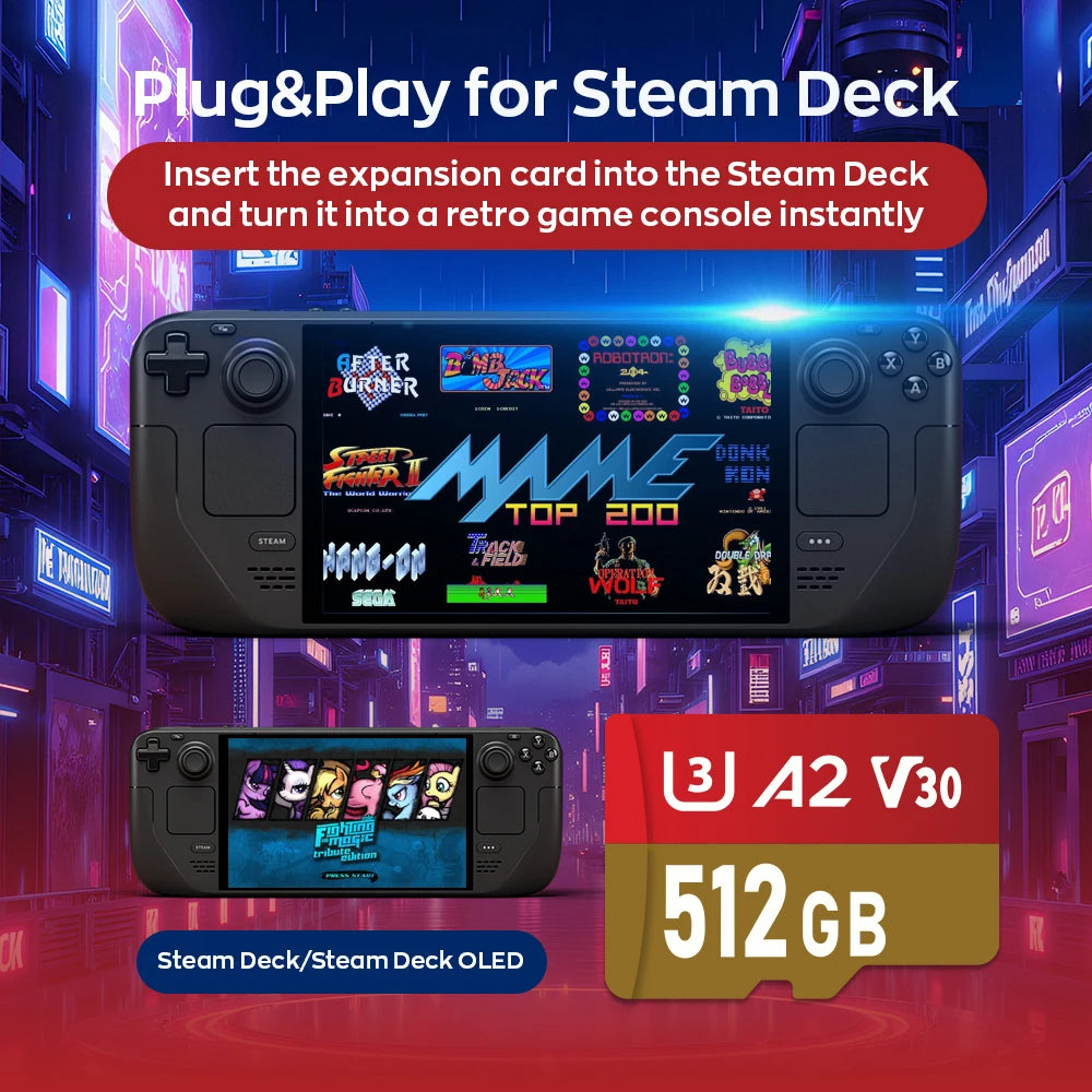 Batocera TF/Game Card for Steam Deck/Windows/MAC/Handheld Game Console for PS3/PS2/SS/PS1/PSP/DC/MAME 30+Emulators&15000+Games