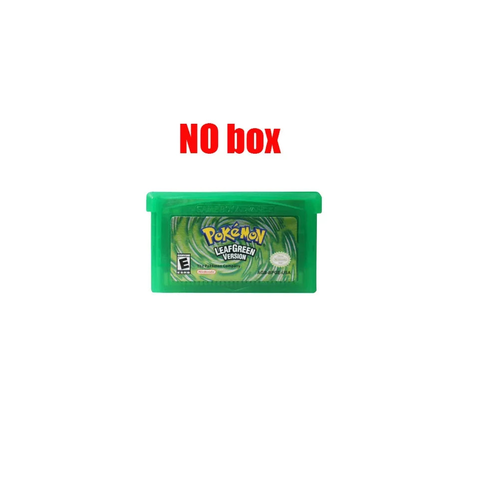 2024 Pokemon Series Emerald FireRed Leafgreen Ruby Sapphire 5 Versions GBA Game in Box for 32 Bit Video Game Cartridge No Manual