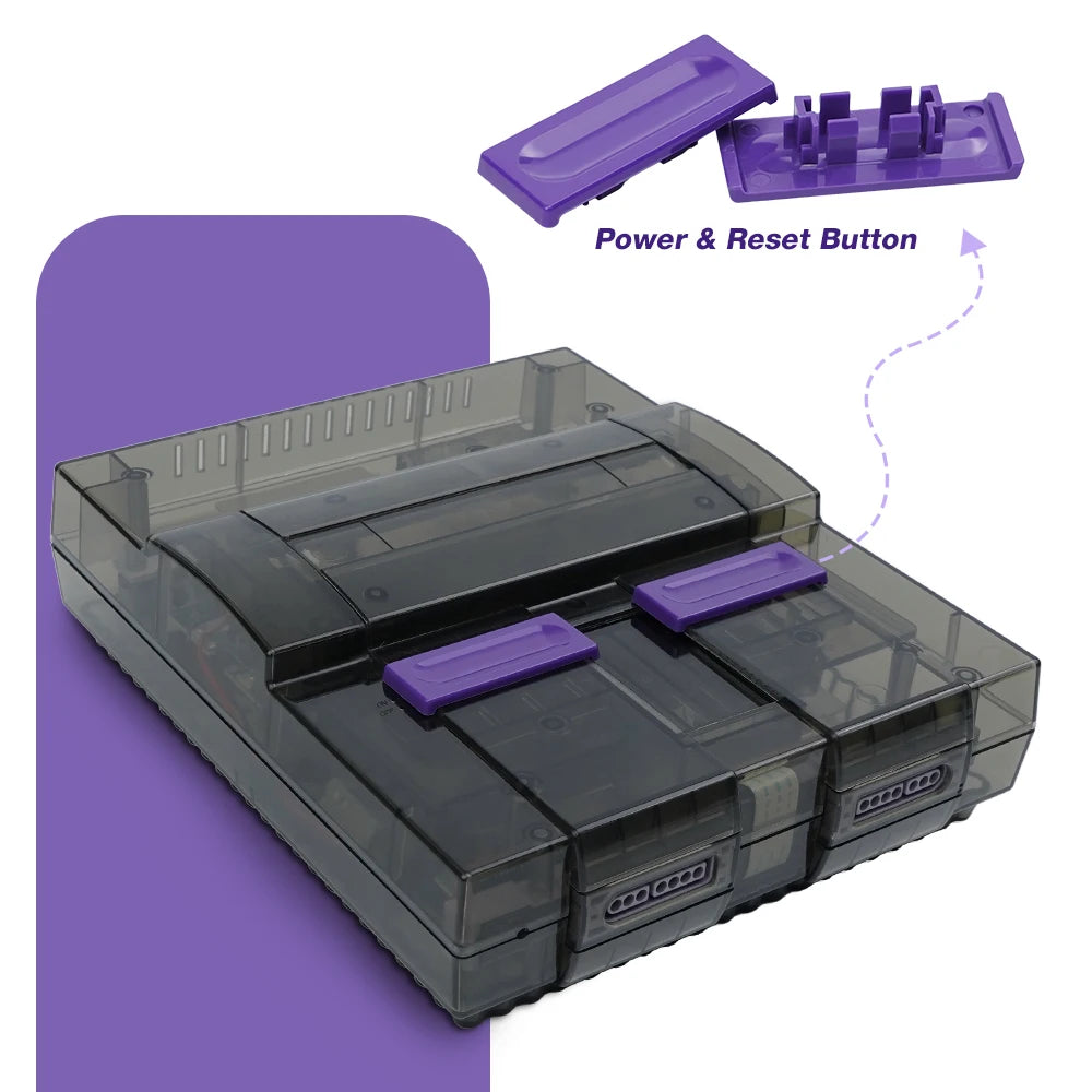 Transparent SNES Replacement Shell For Super Nintendo Entertainment System SNS-001 Retro game Console SNES Case