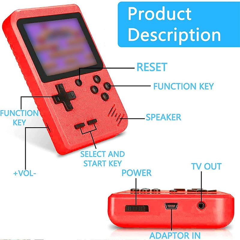 8-Bit Mini Video Game Console Built In 400 Games Retro Portable 3.0 Inch Color LCD Console Handheld Game Player For Kids Gift