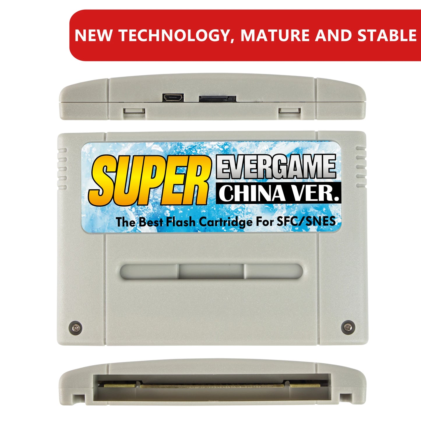 NEW For Super SNES Game Cartridge Card EVERGAME For Nintendo SNES 16-Bit JPN/EU/USD Video Game Console with TF Card 1000 in 1